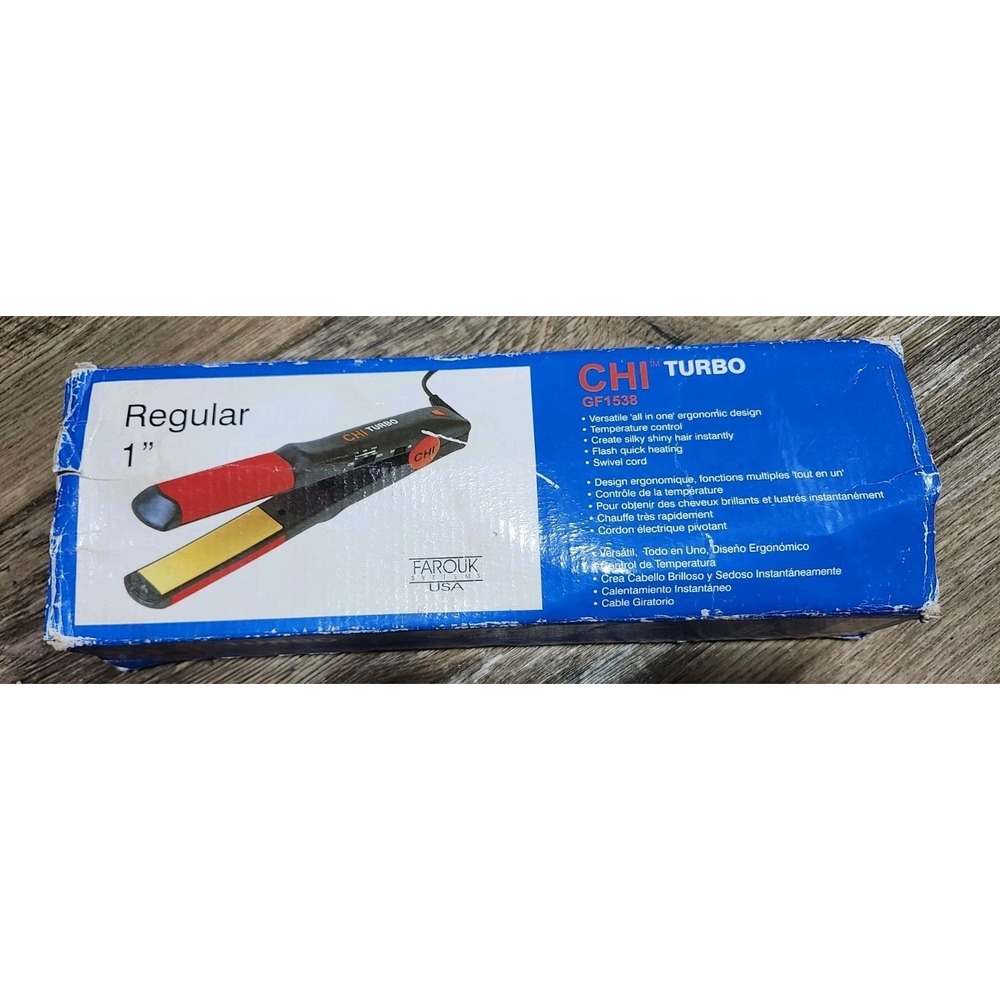 Chi Turbo Model GF 1538 Ceramic Plate Hair Straightener Flat Iron Velvet- Tested